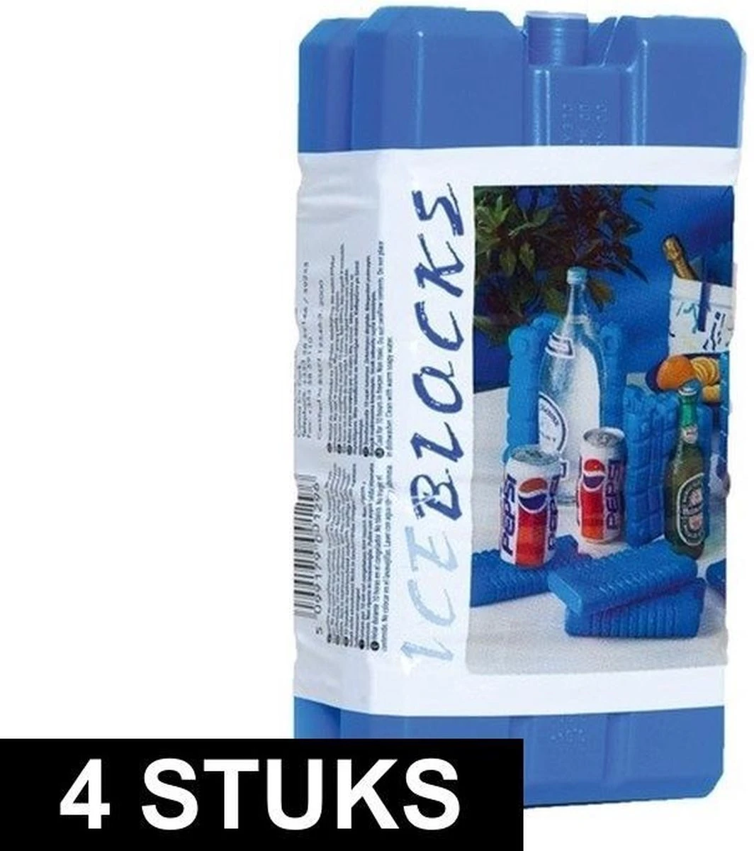 Merkloos Koelelementen 4 Stuks - 8 X 15 Cm - 200 Gram - Koelblokken/koelelementen Voor Koeltas/koelbox