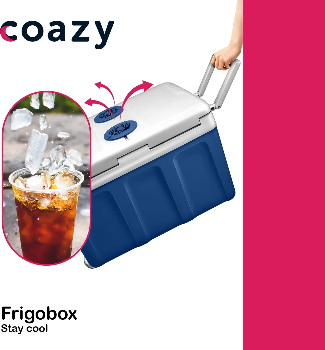 Koelbox Met Wielen Voor Auto & Camping Warm En Koud 40L - Frigobox Elektrisch 12v 230 Volt - MiniBar - Mini Koelkast | Verkoelt En Verwarmt | Eco-modus - Minibar - Mini Koelkast - Afbeelding 5