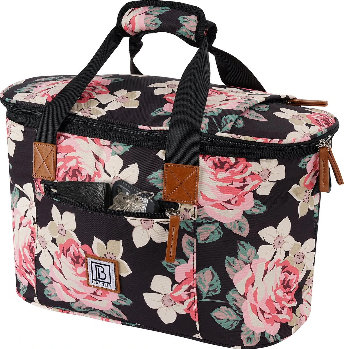 Brisby 4 Laags Geïsoleerde Koeltas - Boodschappentas 21 Liter - Bloemetjes - Afbeelding 2