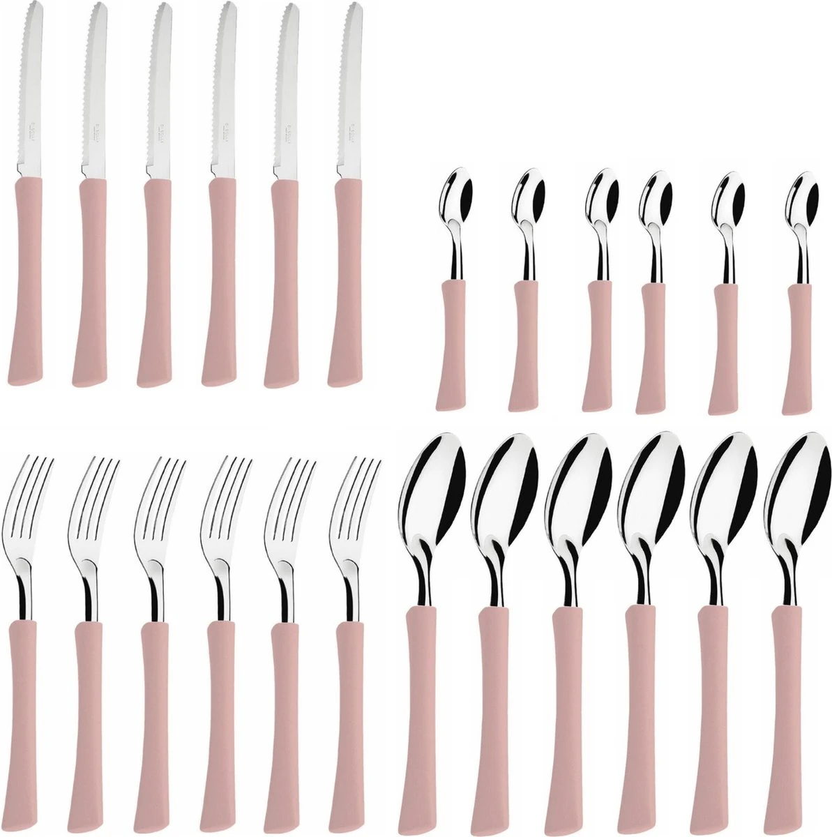 Di Solle Inova D - 6 Persoons Bestekset - Handige Opbergbak Met Raspdeksel - 26 Delig - Baby Pink - Afbeelding 8