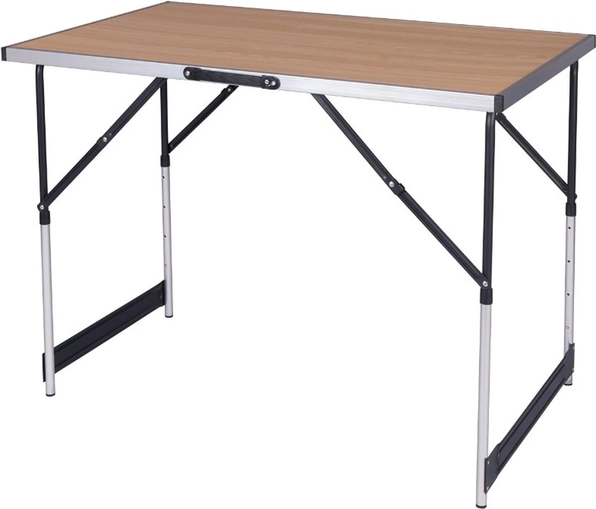 Kamyra® Campingtafel Inklapbaar - Kampeertafel, Partytafel - Opvouwbaar, Lichtgewicht & In Hoogte Verstelbaar - Aluminium/Hout - Afbeelding 5