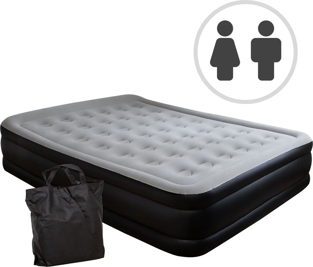 BluMill Luchtbed - 2-persoons - Ingebouwde Pomp - 203x152x36 Cm - Duurzame Keuze