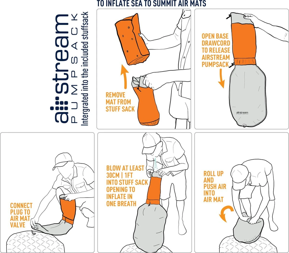 Sea To Summit UltraLight Insulated Regular Opblaasbare Slaapmat - 5cm - 480g - Oranje - Afbeelding 4