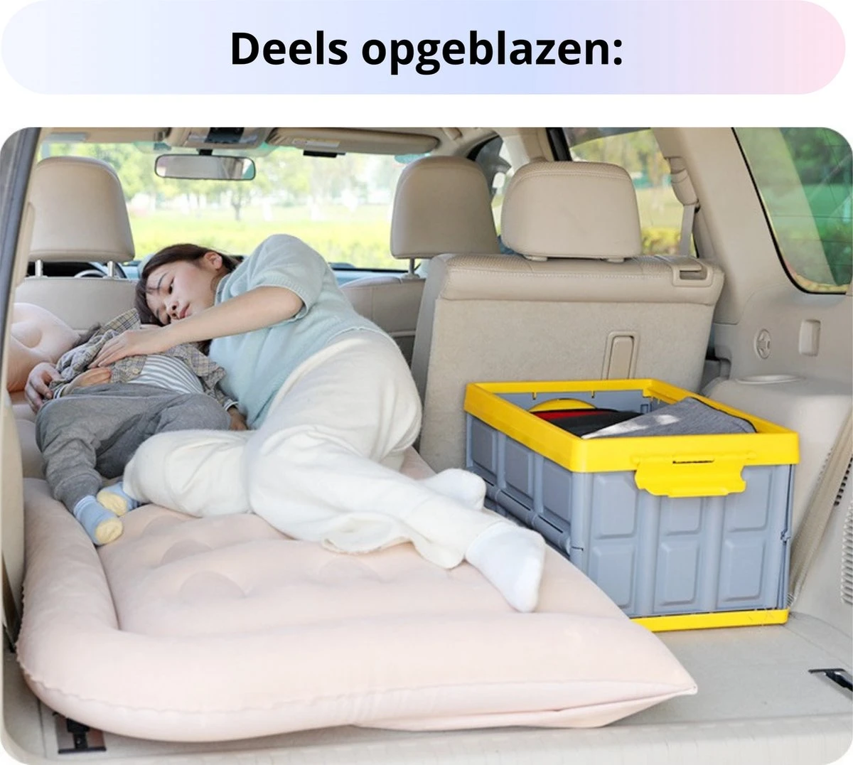 Opblaasbaar Auto Matras - Auto Luchtbed Grijs - Achterbank En Achterbak - Tweepersoons 3-in-1 Universeel Automatras - Inclusief Elektrische Pomp En Accessoires - Kampeer Luchtbed Voor Reizen - Afbeelding 3