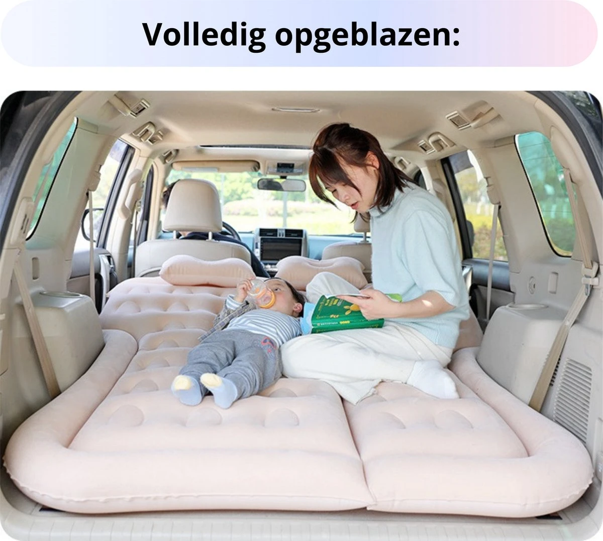 Opblaasbaar Auto Matras - Auto Luchtbed Grijs - Achterbank En Achterbak - Tweepersoons 3-in-1 Universeel Automatras - Inclusief Elektrische Pomp En Accessoires - Kampeer Luchtbed Voor Reizen - Afbeelding 7