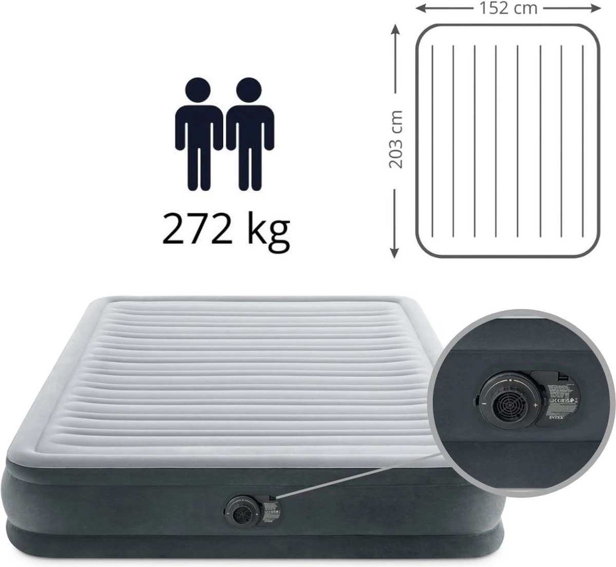 Intex Comfort-plush Full Luchtbed - 2-persoons - 203x152x33 Cm - Afbeelding 15