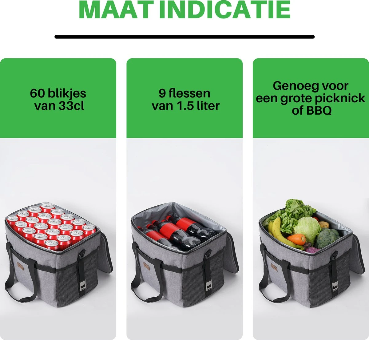 Packaway 4 Laags Geïsoleerde Koeltas - Lunchtas 30 Liter - Grijs - Afbeelding 5