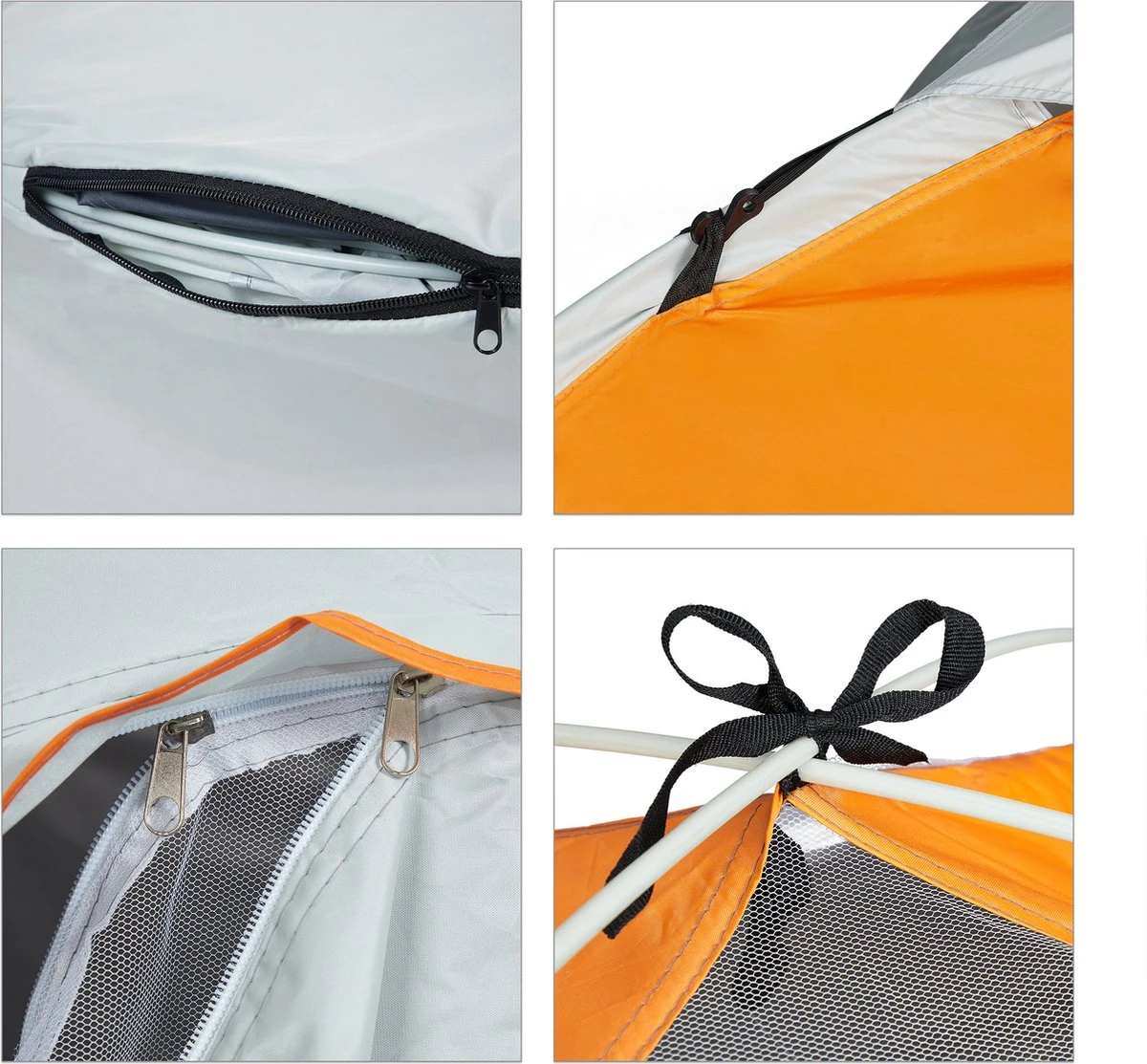 Relaxdays Strandtent Pop-up - Omkleedtent - 145x180 Cm - 2-3 Personen - Beachtent -compact - Oranje - Afbeelding 7