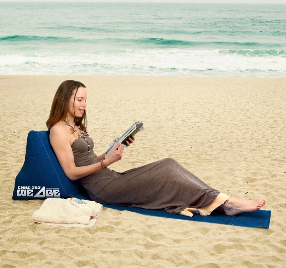 CKB LTD - Chill Out - Luchtbed - Campingstoel - Wedge Opblaasbare Ligstoel - Blauw Strandstoel 1 Persoons Volwassen Luchtbedden Kampeerstoel Vouwstoel Stoel Slaapmatje Slaapmatten Opvouwbaar Volwassenen Tuinstoel Opblaasstoel Kampeerstoelen Lucht - Afbeelding 2