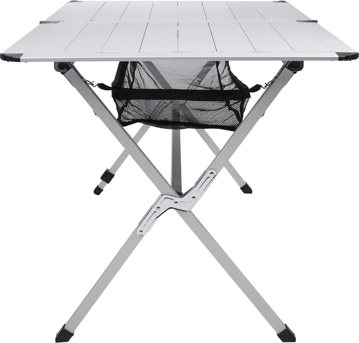 Campart Campingtafel XL TA-0806 - Opvouwbaar, Lichtgewicht En Met Verstelbare Poten - Kampeertafel Inklapbaar Inclusief Opbergtas - 140 X 80 X 70 Cm - Wit - Afbeelding 5