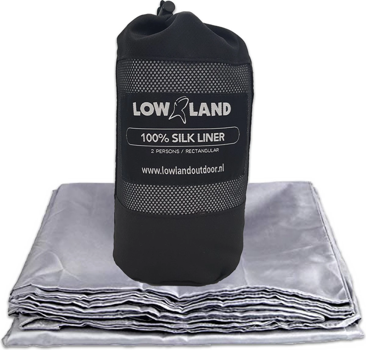 LOWLAND OUTDOOR® Lakenzak - 100% Zijde - 2 Persoons - 220x160cm - 255 Gram - Afbeelding 4