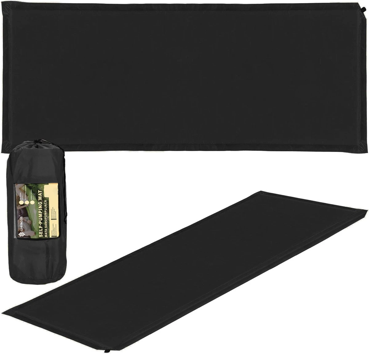 Springos Slaapmat | Zelfopblazend | 180 Cm | Inclusief Hoes | Zwart - Afbeelding 7