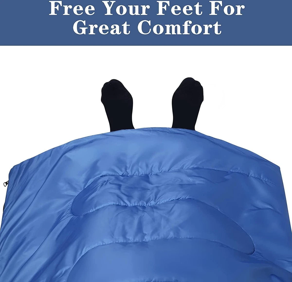HikeMeister ® Mummy Slaapzak Kamperen Blauw Ca. 220 X 75 Cm Met Draagtas - Afbeelding 5