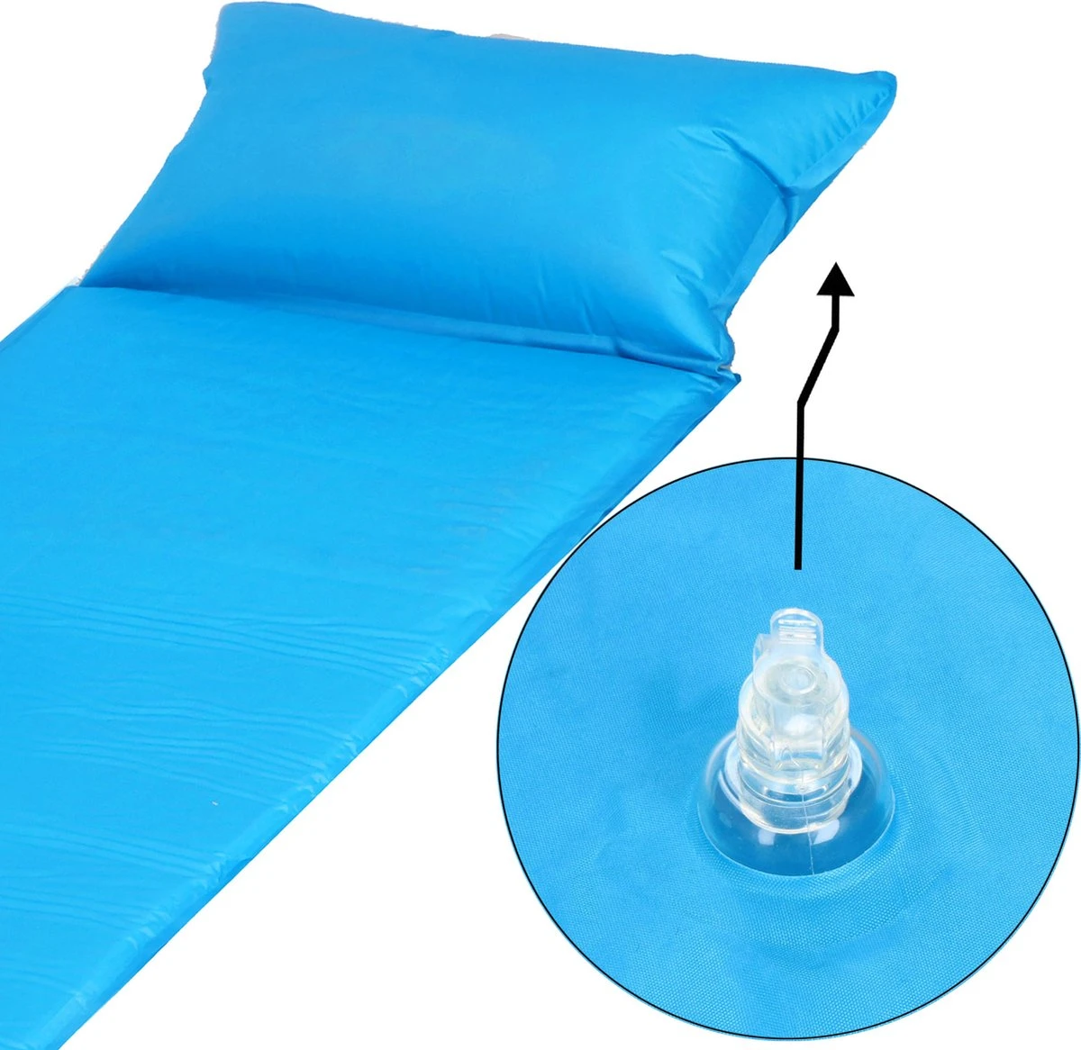 Springos Slaapmat | Zelfopblazend | 186 Cm | Inclusief Hoes & Hoofdkussen | Lichtblauw - Afbeelding 13