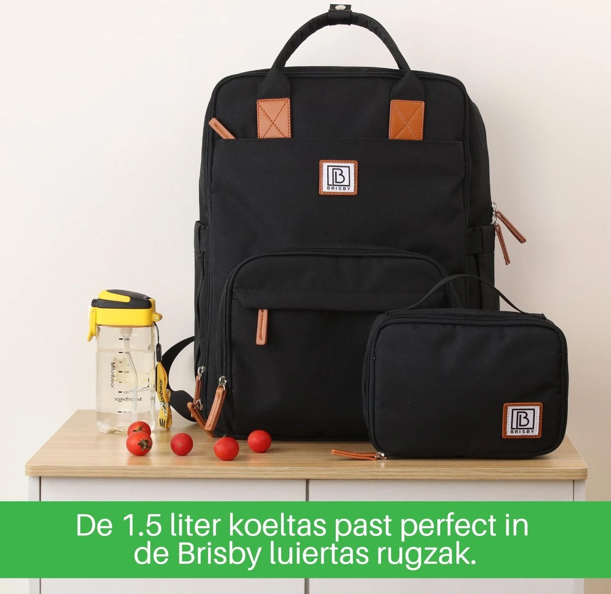 Brisby 4 Laags Geïsoleerde Koeltas - Lunchtas 1.5 Liter - Zwart - Afbeelding 6
