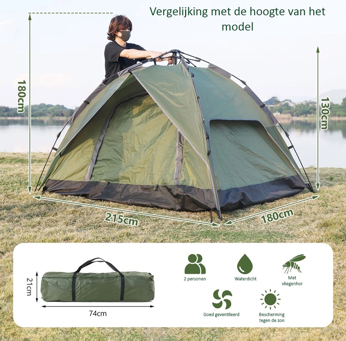Sens Design Pop Up Tent - Tent - 2-3 Personen - Afbeelding 7