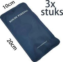 Platte Koelelementen - 3 Stuks - Hot / Cold Pack - 10 X 20 Cm - 180 Gram - Coolpack / Icepack - Voor Bij Blessures / Koeltas
