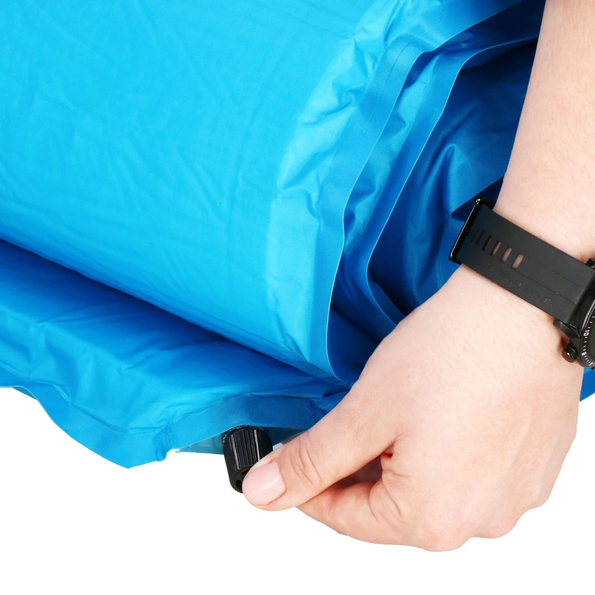 Springos Slaapmat | Zelfopblazend | 186 Cm | Inclusief Hoes & Hoofdkussen | Lichtblauw - Afbeelding 10