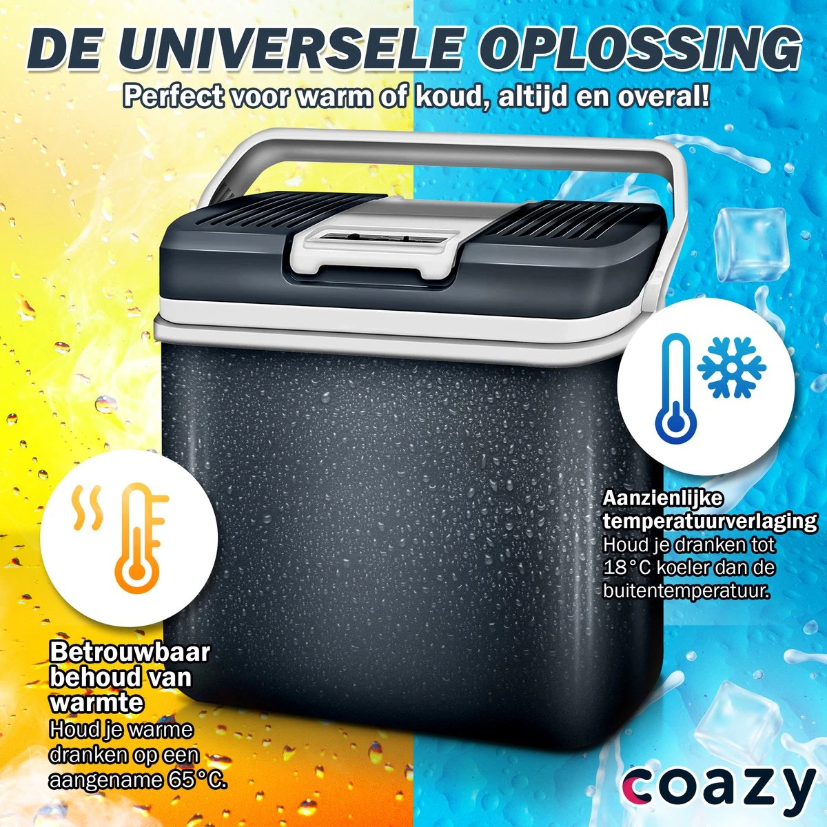 Koelbox 24L Met ECO Modus Voor Auto & Camping - Frigobox Elektrisch 24 Liter Met 12v 230 Volt - Verkoelt En Verwamt - MiniBar - Mini Koelkast - Afbeelding 4