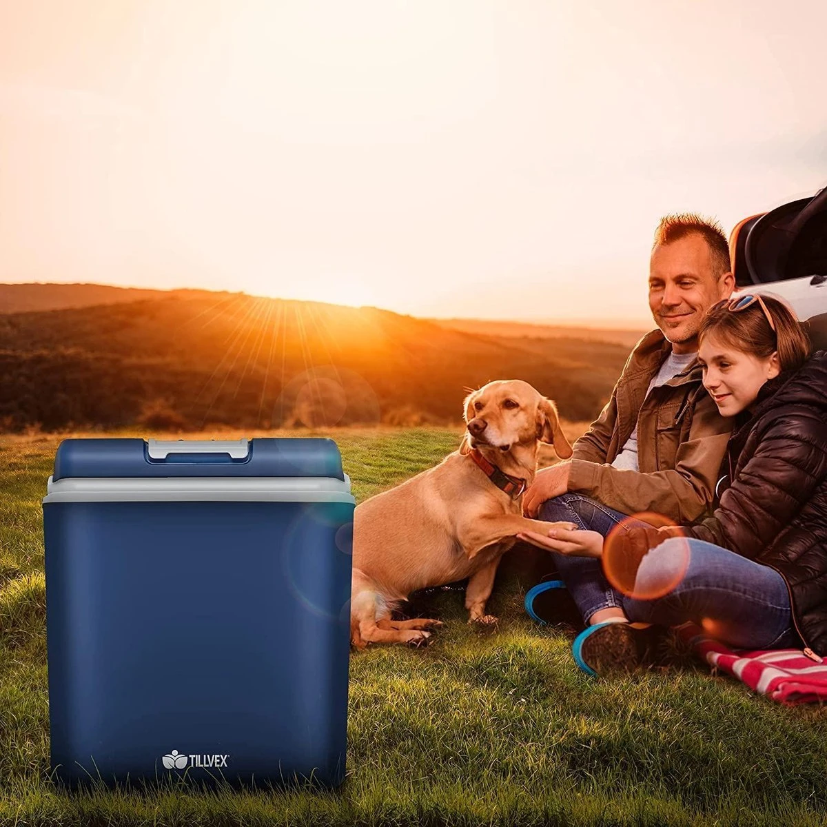 Tillvex- Koelbox, Coolbox, 24 Liter, Blauw - Afbeelding 3