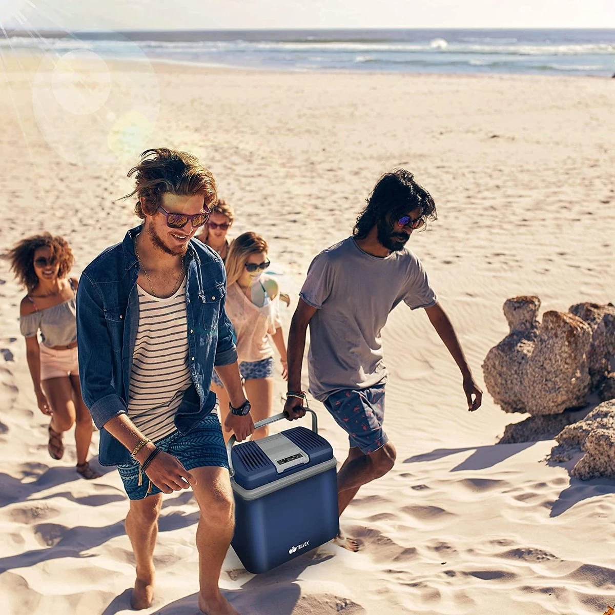 Tillvex- Koelbox, Coolbox, 24 Liter, Blauw - Afbeelding 4