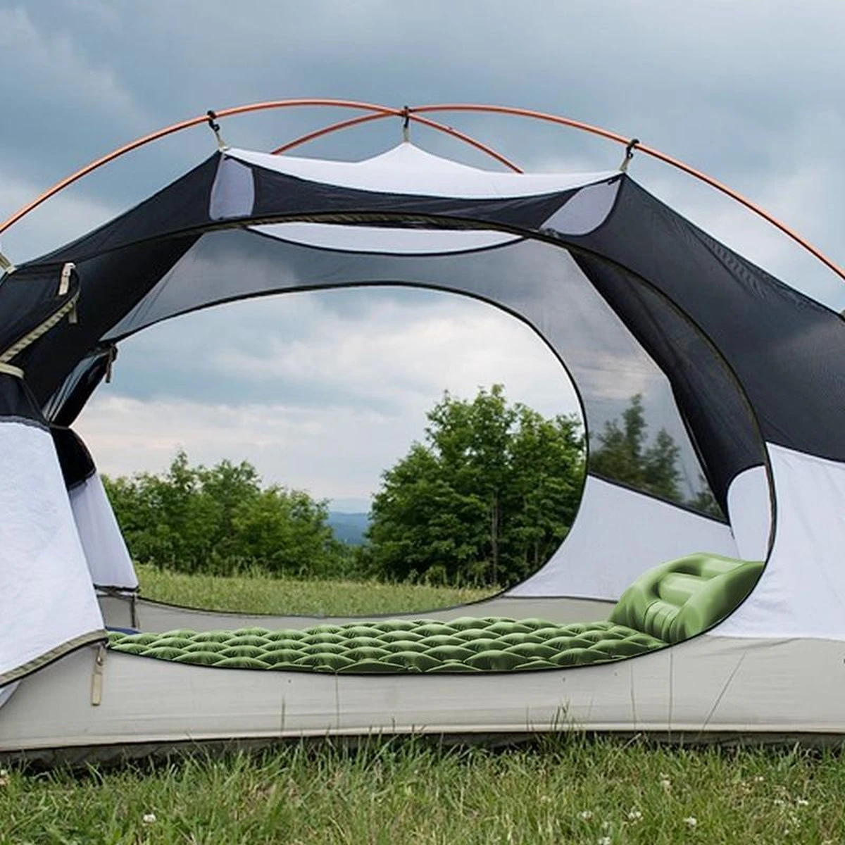 TRVLMORE Slaapmat - Zelfopblazend - 1 Persoons - Ingebouwde Pomp En Kussen - Groen - Afbeelding 10