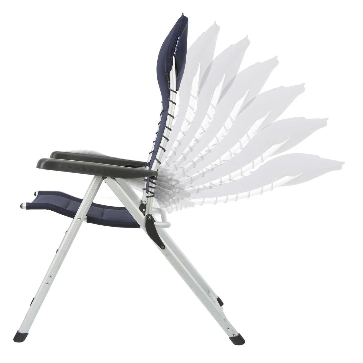 Campart Campingstoel CH-0592 - Opvouwbaar Met Hoofdsteun - 7 Verstelbare Standen - Lichtgewicht - Blauw - Afbeelding 4