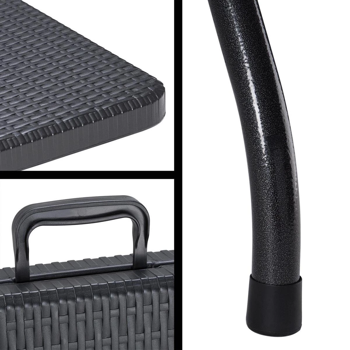 Casaria Tuintafel Opvouwbaar – Met Draaggreep 180x75 Cm – Zwart - Afbeelding 4