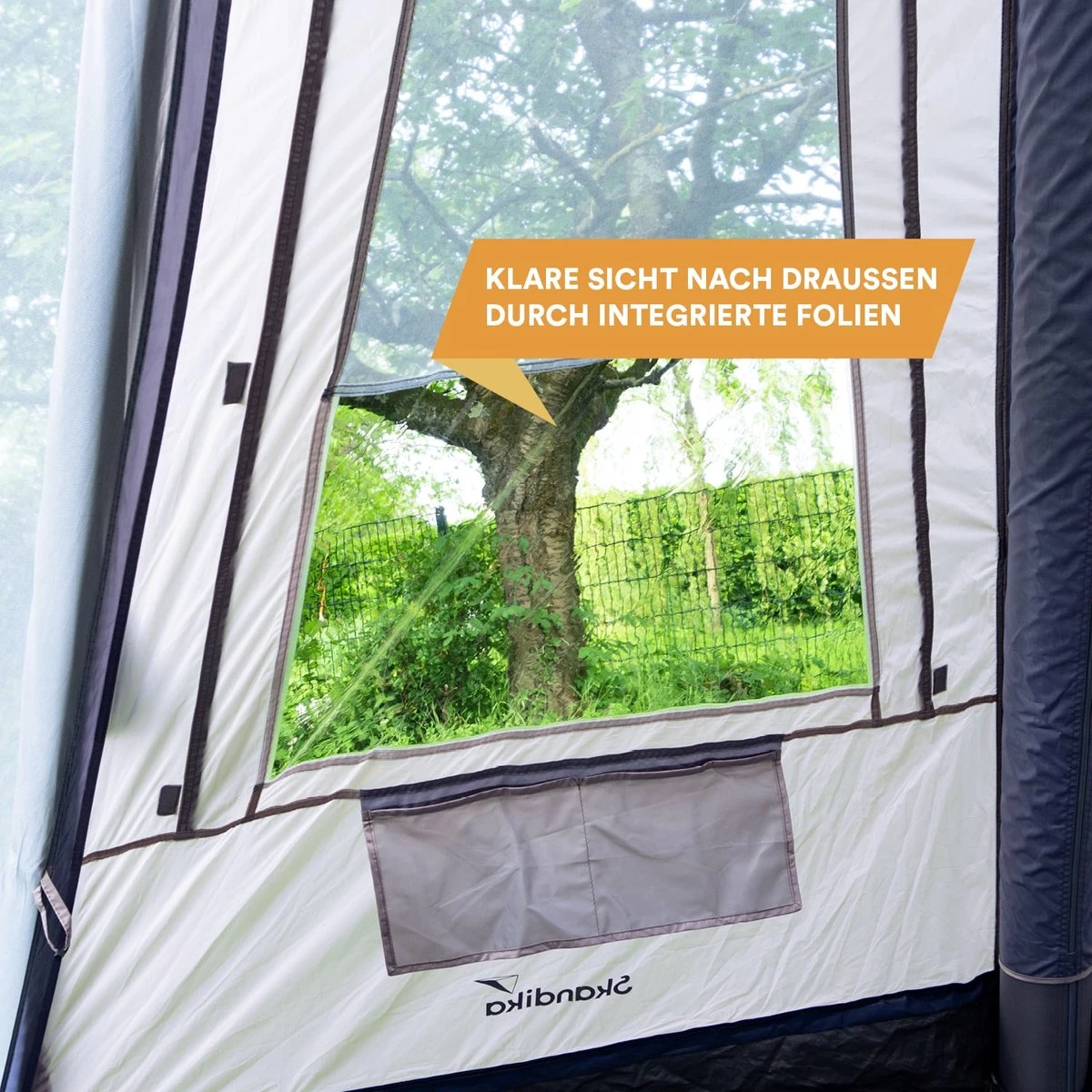 Skandika Tipi Kotona Air Opblaasbare Tent – Opblaasbare Tenten - 4 Persoons Tipi Tent – Tenten - Campingtent – Ingenaaide Tentvloer – Muggengaas – 260 Cm Stahoogte – 490 X 370 X 260 (L X B X H) – Outdoor, Camping, Tuin – Luchttent - Kamperen - Beige - Afbeelding 3