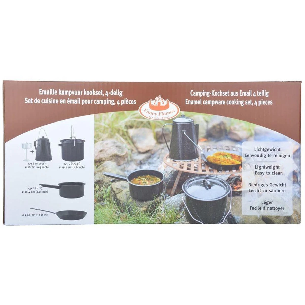 ESSCHERT DESIGN Pannenset Kampvuur - 4 Delig - Outdoor - Metaal - Afbeelding 11