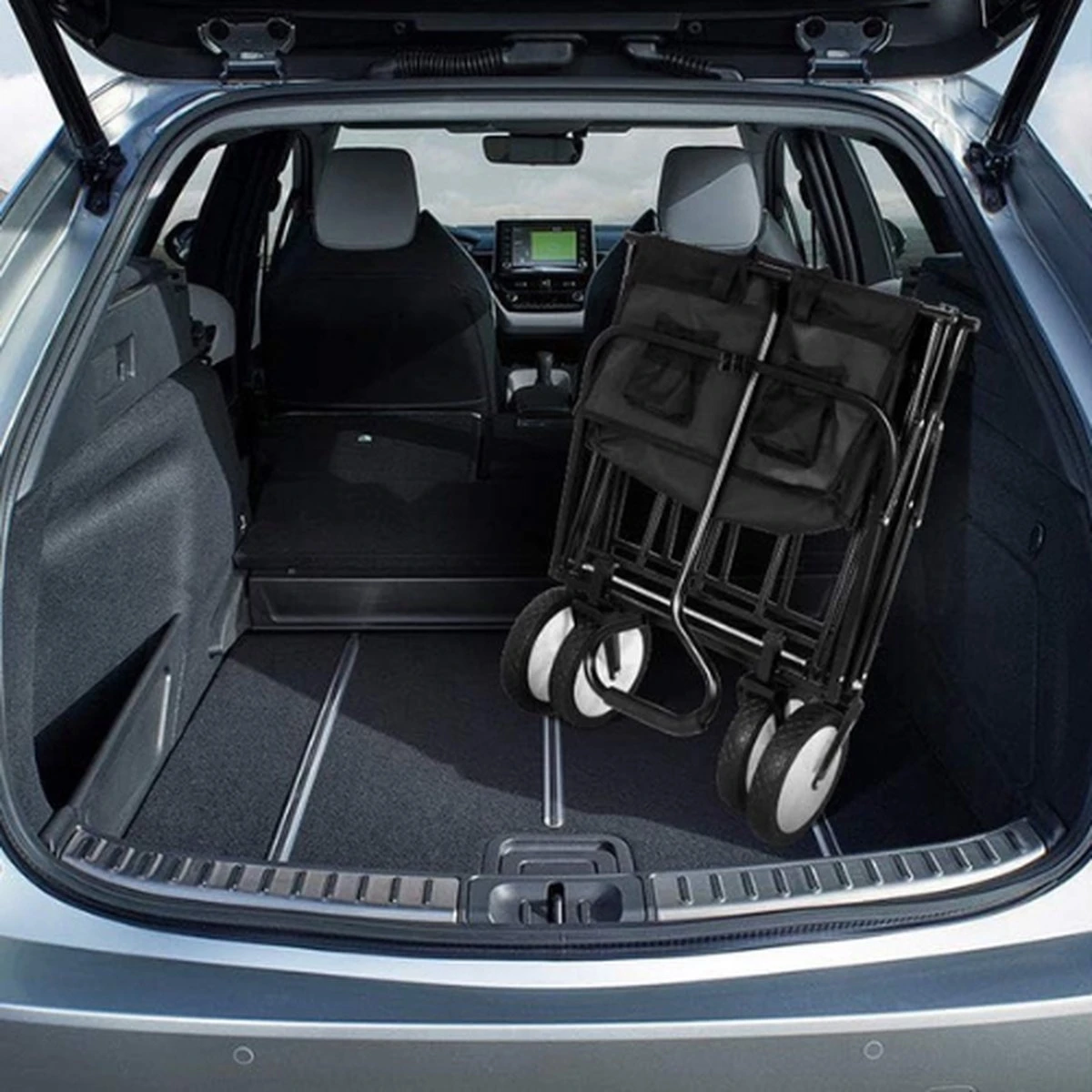 Rijoka Opvouwbare Bolderkar Mét Harde Bodem | Zwart - Afbeelding 7