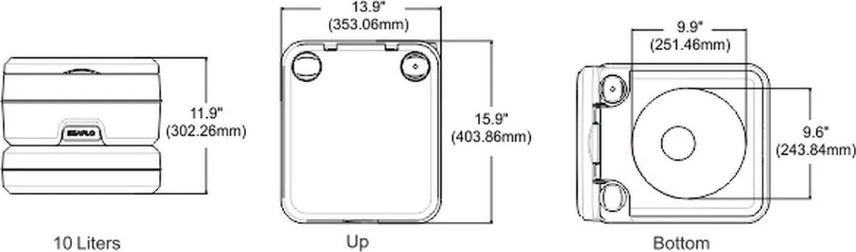 SeaFlo Portable Toilet - Meeneembaar Toilet - Draagbaar Toilet - Chemisch Toilet 10liter - Camping Toilet 10l - WC - Afbeelding 5