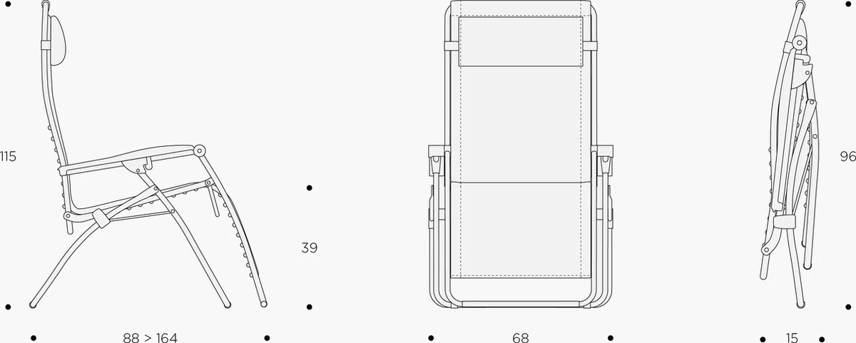 Lafuma RSXA Clip - Relaxstoel - Verstelbaar - Inklapbaar - Zero Gravity - Moss - Afbeelding 5