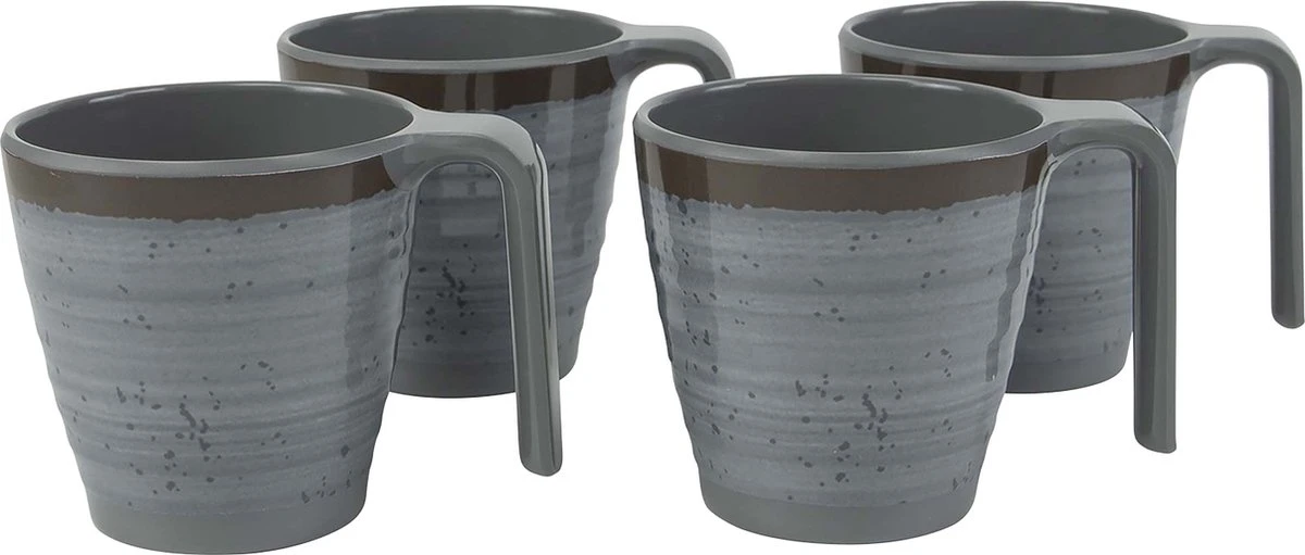 Bo-Camp - Mok - Halo - M - Grijs - 4 Stuks