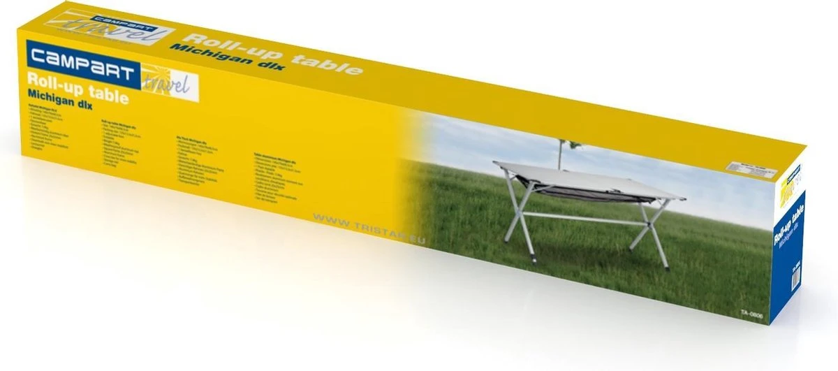 Campart Campingtafel XL TA-0806 - Opvouwbaar, Lichtgewicht En Met Verstelbare Poten - Kampeertafel Inklapbaar Inclusief Opbergtas - 140 X 80 X 70 Cm - Wit - Afbeelding 10