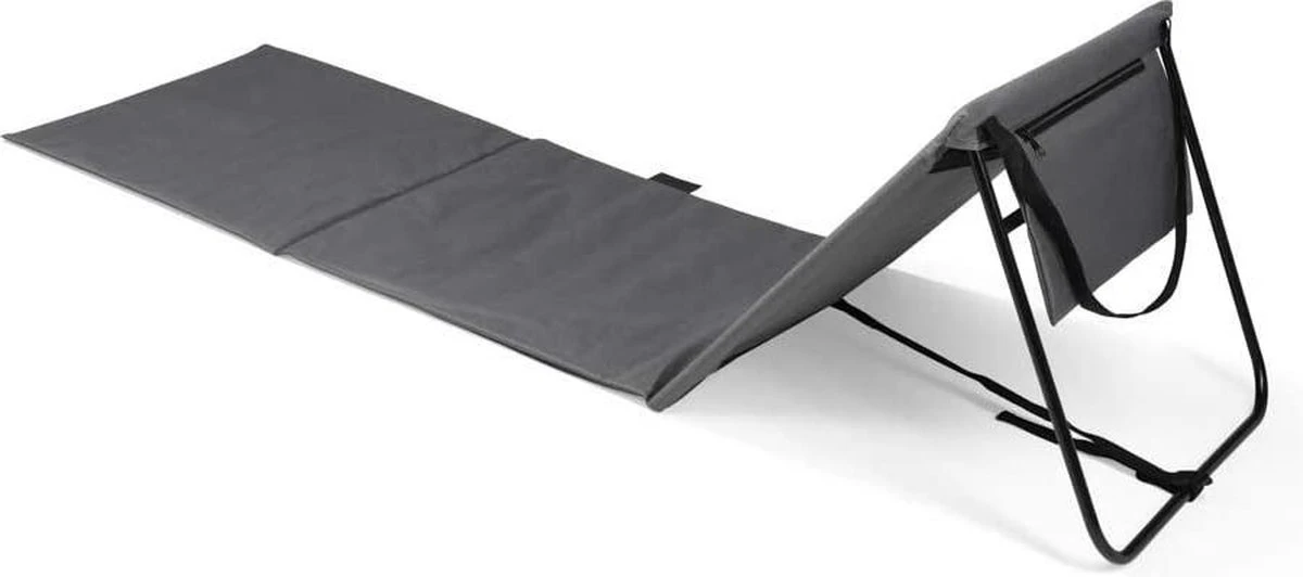 Set Van 2 Strandmatten Met Verstelbare Rugleuning - Gevuld Met Comfortschuim, Ultralicht En Opvouwbaar Om Ruimte Te Besparen – Grijs - Afbeelding 3