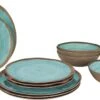 Bo-Camp Servies Halo - 12 Delig Melamine - Aqua