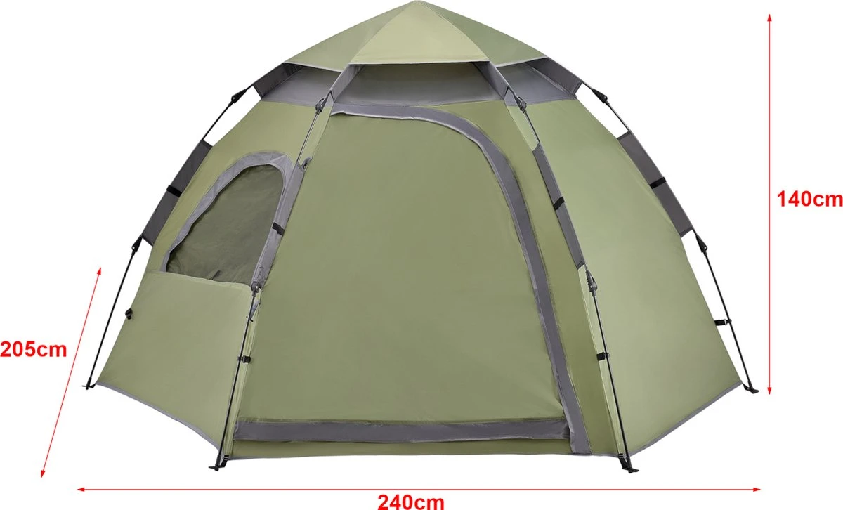 Pro-Tec Tent Nybro Automatisch 240x205x140 Cm Donkergroen - Afbeelding 3