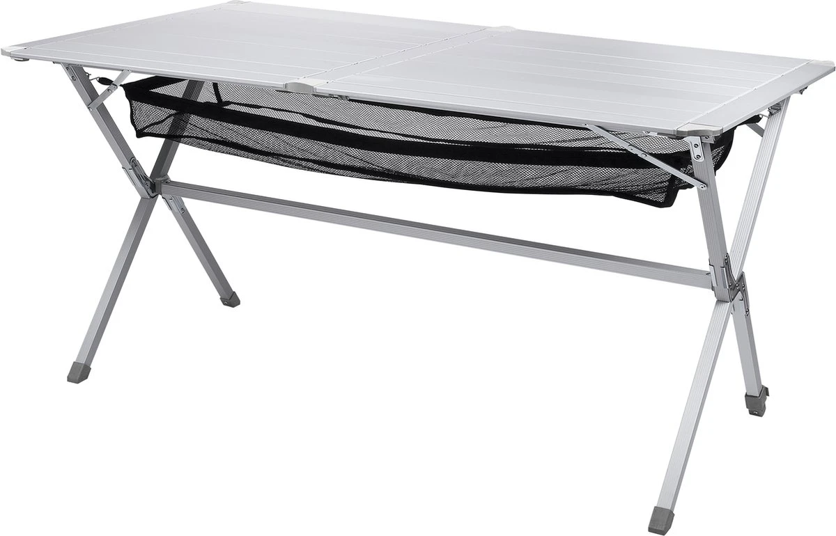 Campart Campingtafel XL TA-0806 - Opvouwbaar, Lichtgewicht En Met Verstelbare Poten - Kampeertafel Inklapbaar Inclusief Opbergtas - 140 X 80 X 70 Cm - Wit - Afbeelding 14