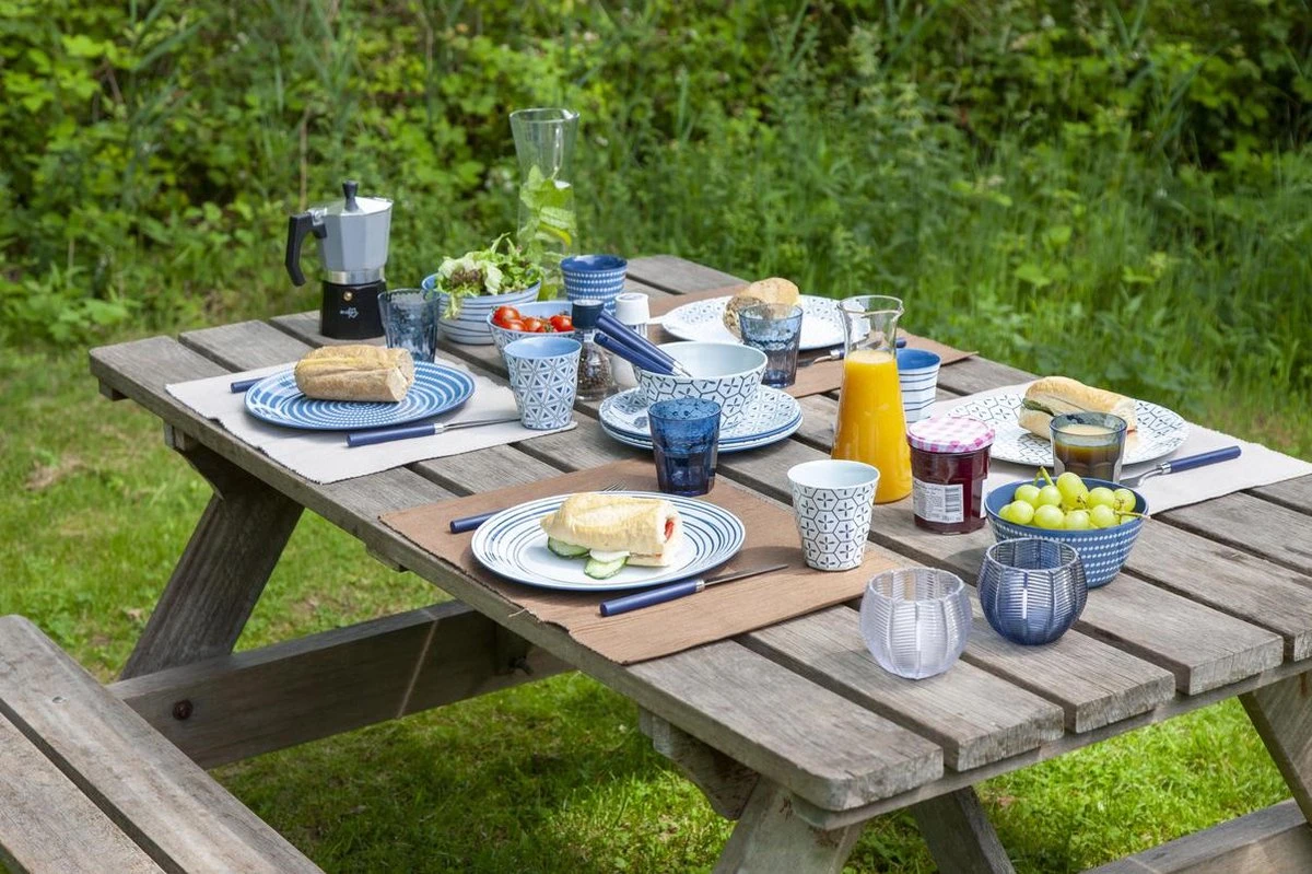 Bo-Camp - Servies - Mix & Match- 16-Delig - Blauw - Afbeelding 11