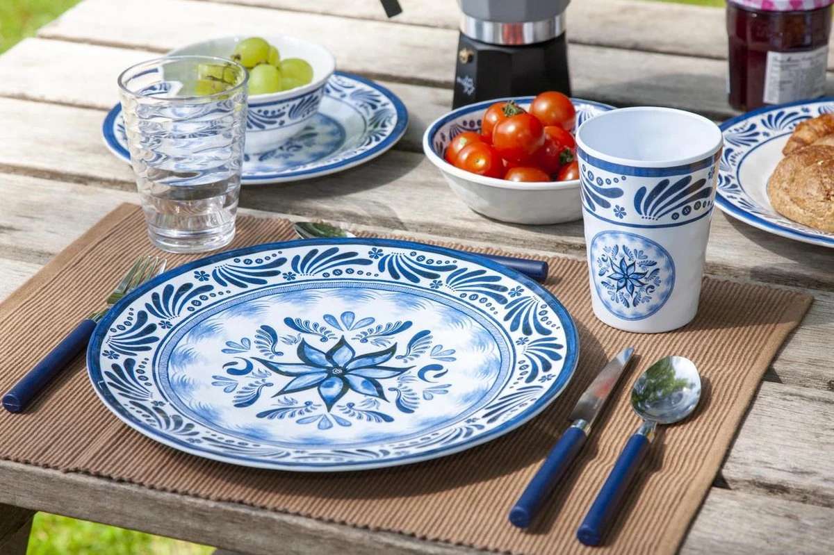 Bo-Camp - Servies - Campingbord - 16-Delig - Old Dutch - Blauw Servies - Afbeelding 7