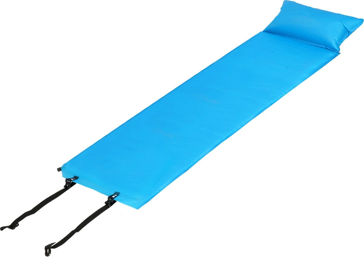 Springos Slaapmat | Zelfopblazend | 186 Cm | Inclusief Hoes & Hoofdkussen | Lichtblauw - Afbeelding 11