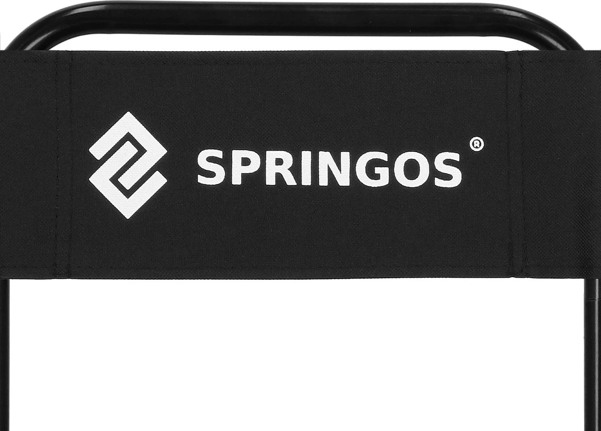 Springos Campingstoel | Kampeerstoel | Vouwstoel | Klapstoel | Zwart - Afbeelding 11