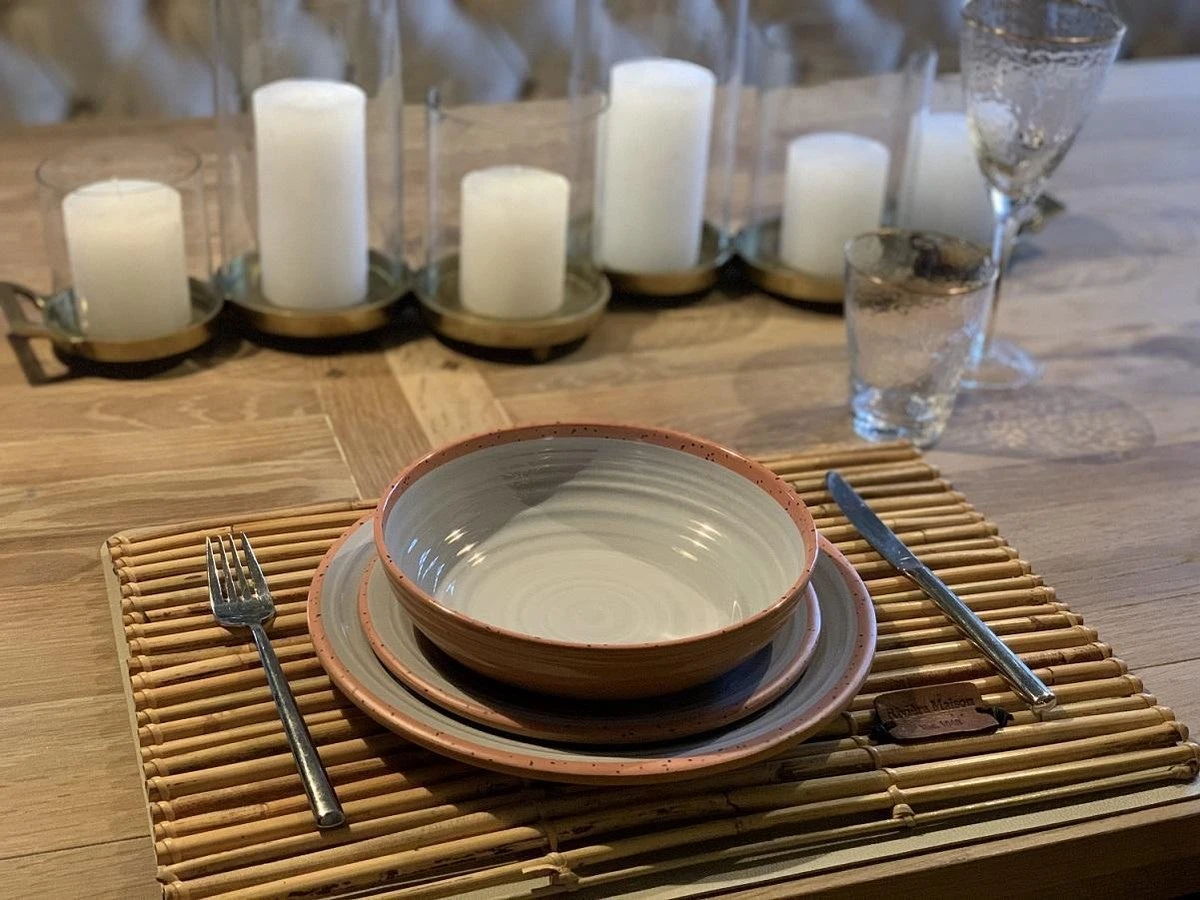 Camping Servies - 12 Delig – 100% Melamine Servies Set – Campingservies – Melamine Servies - Terracotta Style