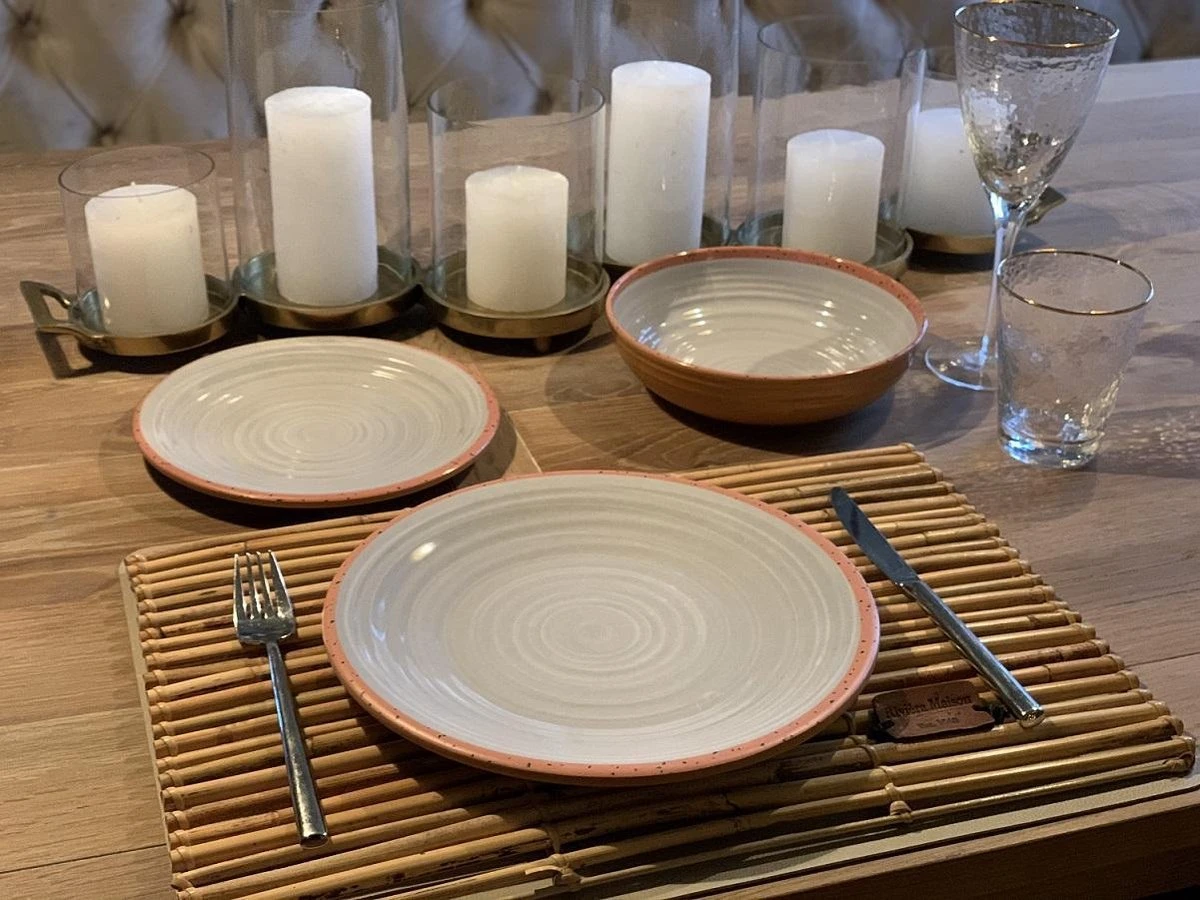 Camping Servies - 12 Delig – 100% Melamine Servies Set – Campingservies – Melamine Servies - Terracotta Style - Afbeelding 2