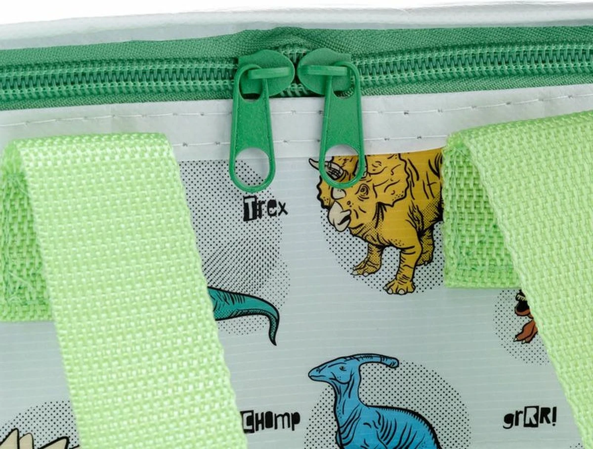 Kleine Lunch/sixpack Koeltas - Dinosaurus Print - 21 X 16 Cm - 4,7 L - Afbeelding 4