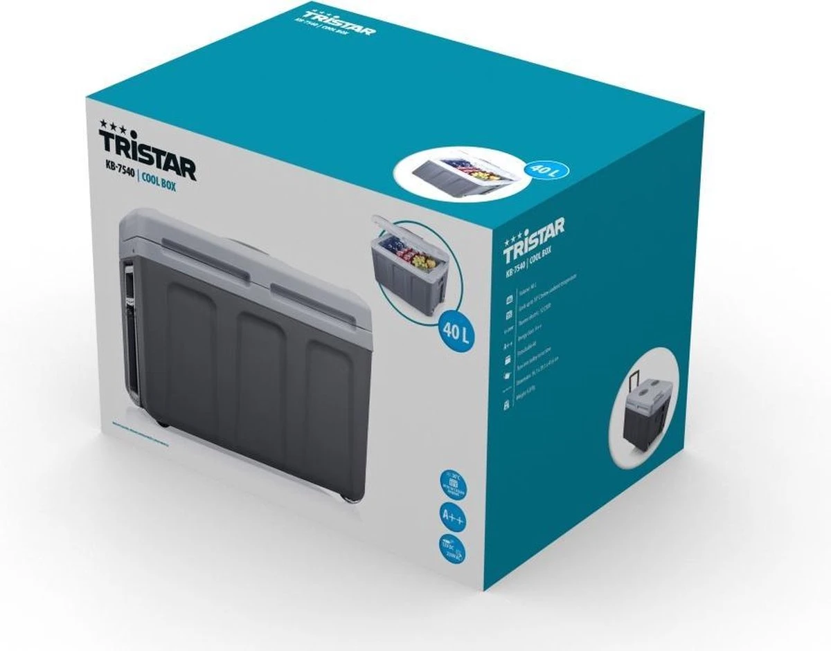 Tristar KB-7540 Koelbox 40 Liter - Koelbox Elektrisch - 12v Autolader En 230v Stopcontact - Koelt & Verwarmt - Grijs - Afbeelding 11