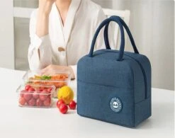 Merkloos Koeltas Lunch - Lunchtas Volwassenen - Kinderen - Lunchtrommel - Picknicktas - Koelzak - Coolbag - Waterdicht - Lunchtas - Koeltasje - Donker Blauw