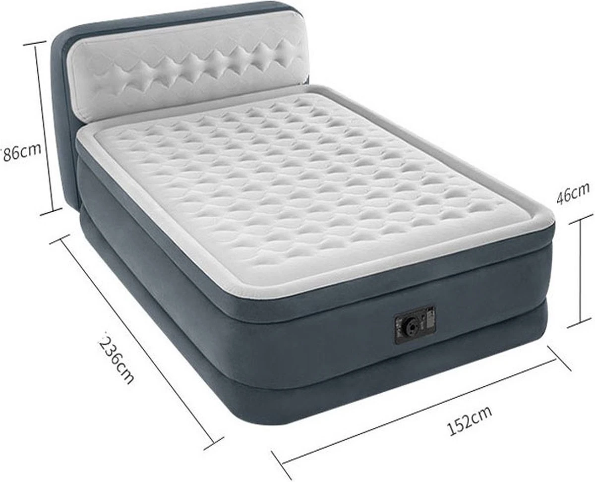 Intex 64448 - Queen Deluxe Ultra-Plush Zelfopblazend 2-persoons Luchtbed Met Hoofdboord (203x152x46cm) - Afbeelding 7