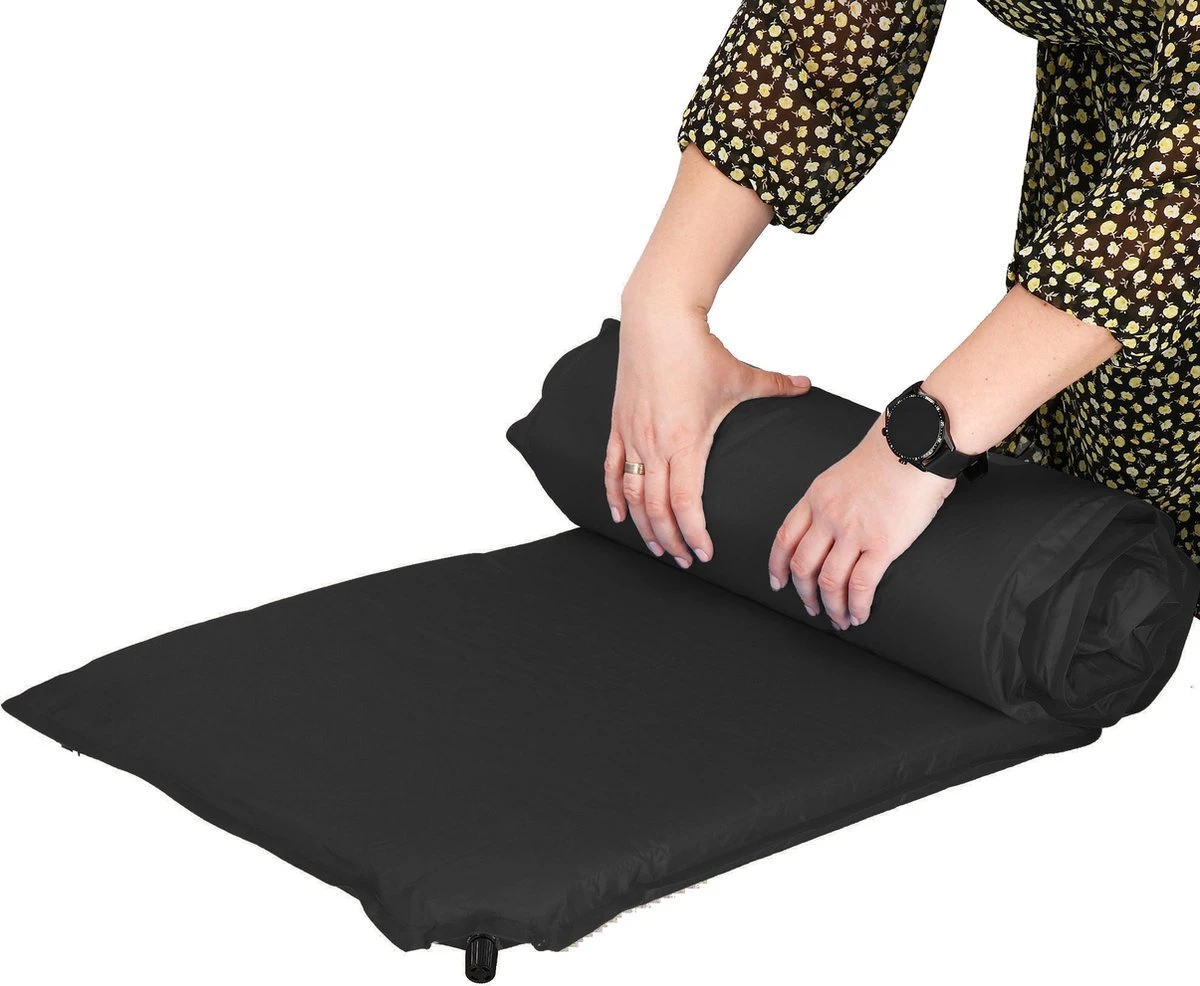 Springos Slaapmat | Zelfopblazend | 180 Cm | Inclusief Hoes | Zwart - Afbeelding 20